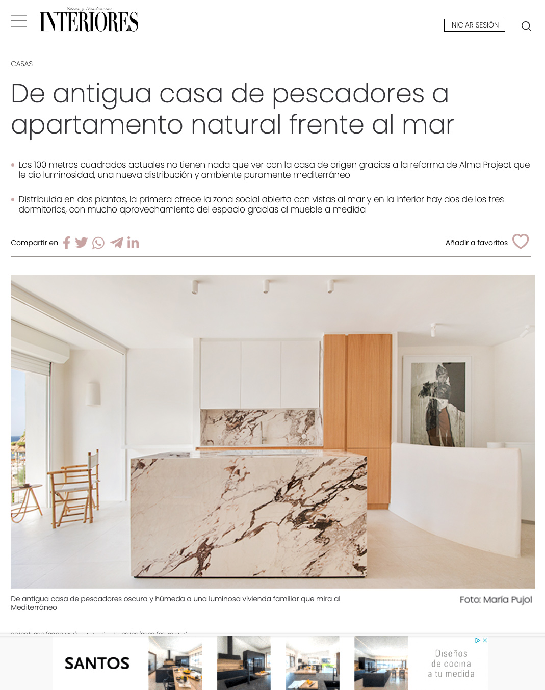 interioresmagazine revista digital mariapujol Raquel redondo articulo texto fotografia interiorismo arquitectura barcelona casa mar adspain