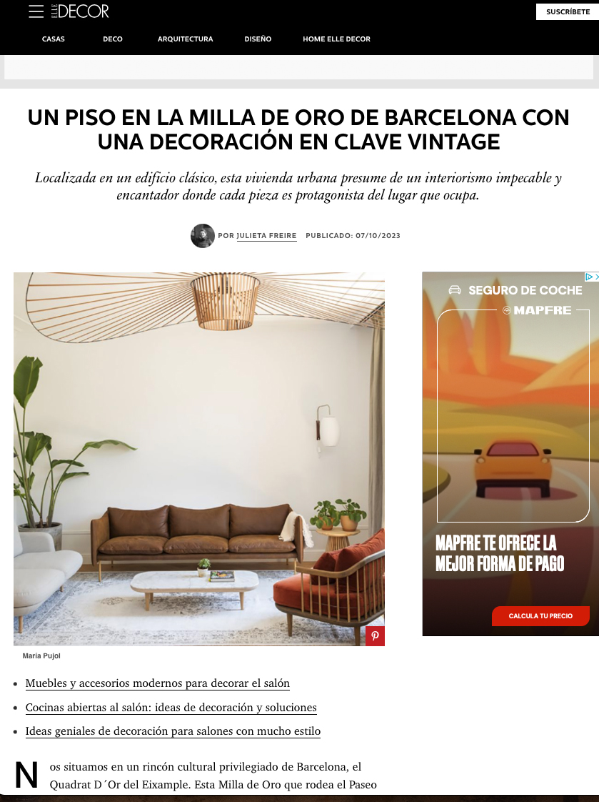 elledecor revista interiorismo barcelona Maria Pujol fotografia interior arquitectura